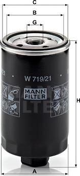 Mann-Filter W 719/21 - Filtre à huile cwaw.fr