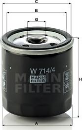 Mann-Filter W 714/4 - Filtre à huile cwaw.fr