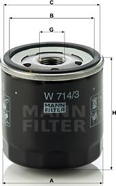 Mann-Filter W 714/3 - Filtre à huile cwaw.fr