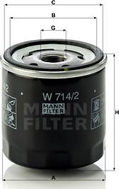 Mann-Filter W 714/2 - Filtre à huile cwaw.fr