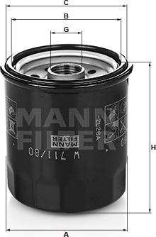 Mann-Filter W 711/80 - Filtre à huile cwaw.fr