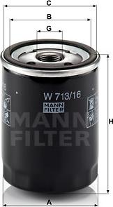 Mann-Filter W713/16 - Filtre à huile cwaw.fr