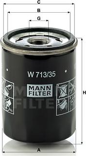 Mann-Filter W 713/35 - Filtre à huile cwaw.fr