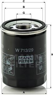 Mann-Filter W 713/29 - Filtre à huile cwaw.fr