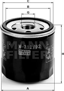 Mann-Filter W 712/92 - Filtre à huile cwaw.fr