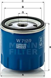 Mann-Filter W 712/9 - Filtre à huile cwaw.fr