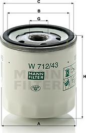 Mann-Filter W 712/43 (10) - Filtre à huile cwaw.fr