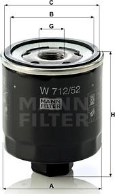 Mann-Filter W 712/52 - Filtre à huile cwaw.fr