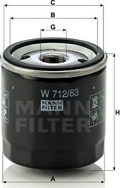 Mann-Filter W 712/83 - Filtre à huile cwaw.fr