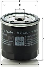 Mann-Filter W 712/20 - Filtre à huile cwaw.fr