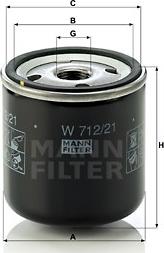 Mann-Filter W 712/21 - Filtre à huile cwaw.fr