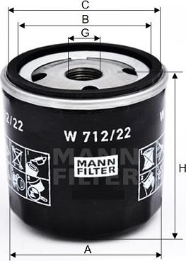 Mann-Filter W 712/22 - Filtre à huile cwaw.fr