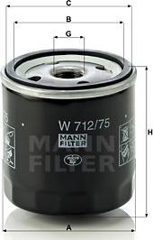 Mann-Filter W 712/75 - Filtre à huile cwaw.fr