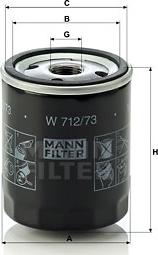 Mann-Filter W 712/73 - Filtre à huile cwaw.fr