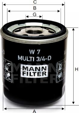 Mann-Filter W 7 MULTI 3/4-D - Filtre à huile cwaw.fr