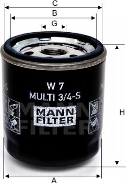 Mann-Filter W 7 MULTI 3/4-S - Filtre à huile cwaw.fr