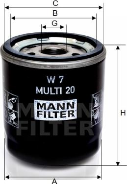 Mann-Filter W 7 MULTI 20 - Filtre à huile cwaw.fr