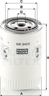 Mann-Filter WK 940/5 - Filtre à carburant cwaw.fr