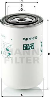 Mann-Filter WK 940/15 - Filtre à carburant cwaw.fr