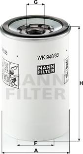 Mann-Filter WK 940/33 x - Filtre à carburant cwaw.fr