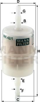 Mann-Filter WK 42/1 - Filtre à carburant cwaw.fr