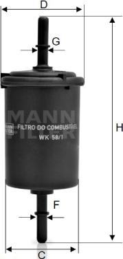 Mann-Filter WK 58/1 - Filtre à carburant cwaw.fr