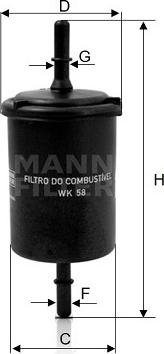 Mann-Filter WK 58 - Filtre à carburant cwaw.fr