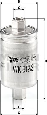 Mann-Filter WK 612/3 - Filtre à carburant cwaw.fr