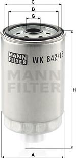 Mann-Filter WK 842/16 - Filtre à carburant cwaw.fr