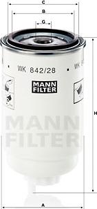 Mann-Filter WK 842/28 - Filtre à carburant cwaw.fr