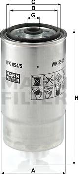 Mann-Filter WK854/5 - Filtre à carburant cwaw.fr