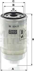 Mann-Filter WK854/6 - Filtre à carburant cwaw.fr