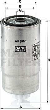 Mann-Filter WK854/3 - Filtre à carburant cwaw.fr