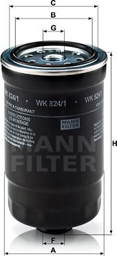 Mann-Filter WK 824/1 - Filtre à carburant cwaw.fr