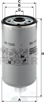 Mann-Filter WK 724/3 - Filtre à carburant cwaw.fr