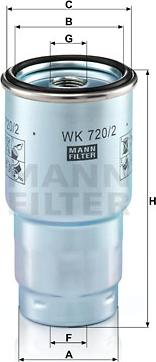 Mann-Filter WK 720/2 x - Filtre à carburant cwaw.fr