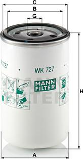 Mann-Filter WK 727 - Filtre à carburant cwaw.fr