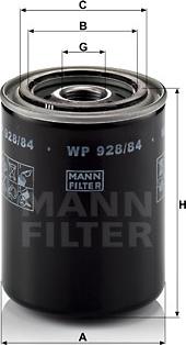 Mann-Filter WP 928/84 - Filtre à huile cwaw.fr