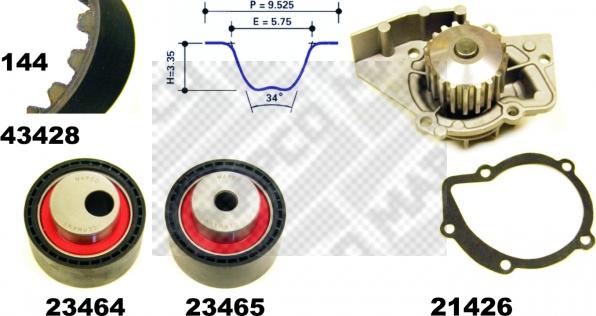 Mapco 41428 - Pompe à eau + kit de courroie de distribution cwaw.fr