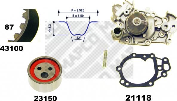 Mapco 41100 - Pompe à eau + kit de courroie de distribution cwaw.fr