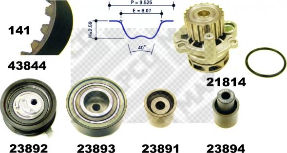 Mapco 41844 - Pompe à eau + kit de courroie de distribution cwaw.fr