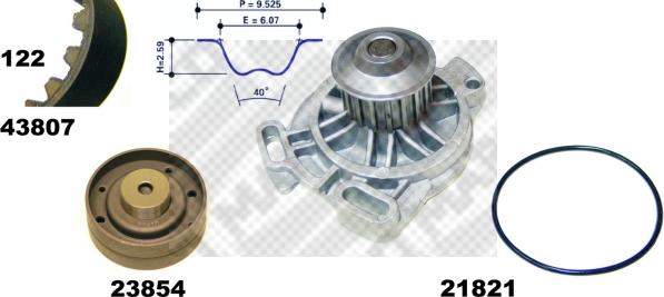 Mapco 41807 - Pompe à eau + kit de courroie de distribution cwaw.fr