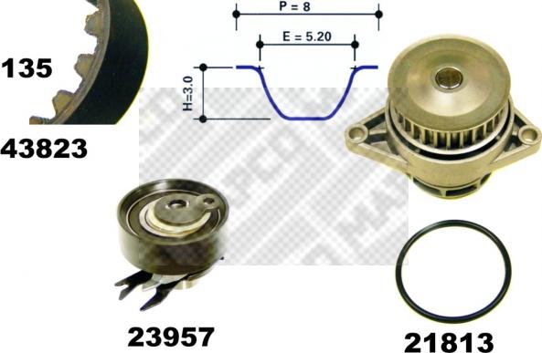 Mapco 41823 - Pompe à eau + kit de courroie de distribution cwaw.fr