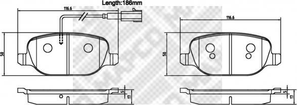 Mapco 6907 - Kit de plaquettes de frein, frein à disque cwaw.fr