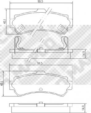 Mapco 6659 - Kit de plaquettes de frein, frein à disque cwaw.fr