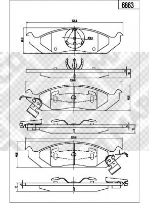 Mapco 6863 - Kit de plaquettes de frein, frein à disque cwaw.fr