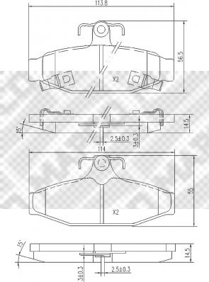 Mapco 6819 - Kit de plaquettes de frein, frein à disque cwaw.fr