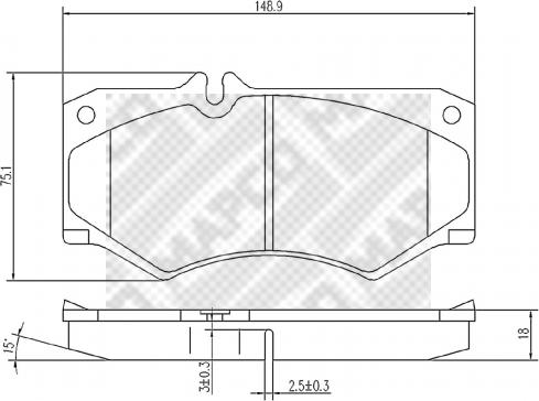 Mapco 6828 - Kit de plaquettes de frein, frein à disque cwaw.fr