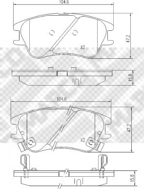 Mapco 6822 - Kit de plaquettes de frein, frein à disque cwaw.fr