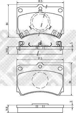 Mapco 6335 - Kit de plaquettes de frein, frein à disque cwaw.fr